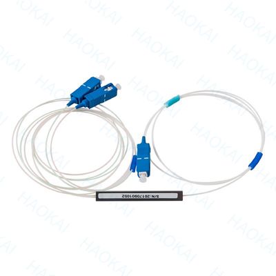1X2 Mini Fiber PLC Splitter PBT Coupler Với SC / APC Connector