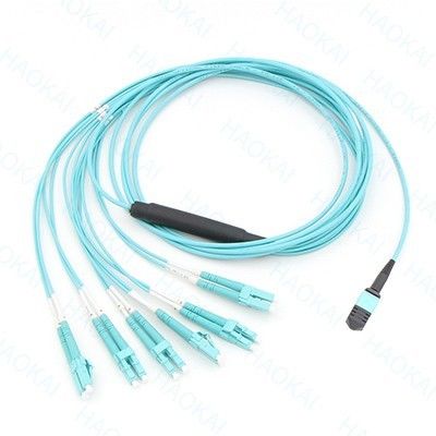 12core OM4 MPO Fan Out Optical Patch Cord LC Cáp vá sợi quang