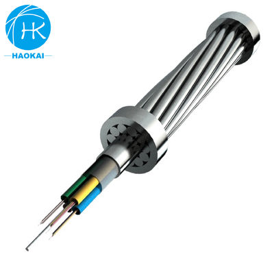 48core 144core OPGW Cáp sợi ngoài trời Cáp điện trên đầu ống thông qua