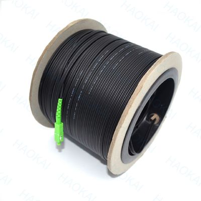 Outdoor FTTH Patch Cord 2core Steel Wire Drop Fiber Optical Cable 2SC-2SC Connector