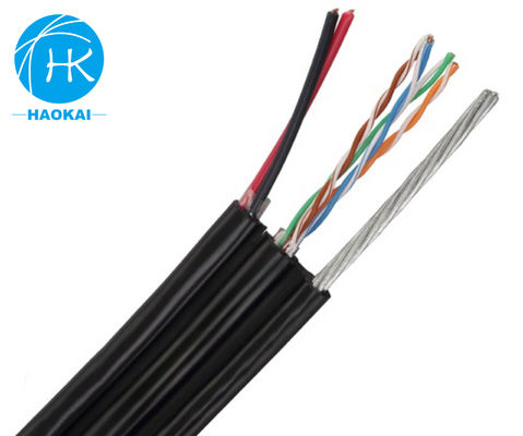 Cáp ngoài trời UTP CAT5E Cáp LAN đồng tinh khiết với nguồn và tin nhắn