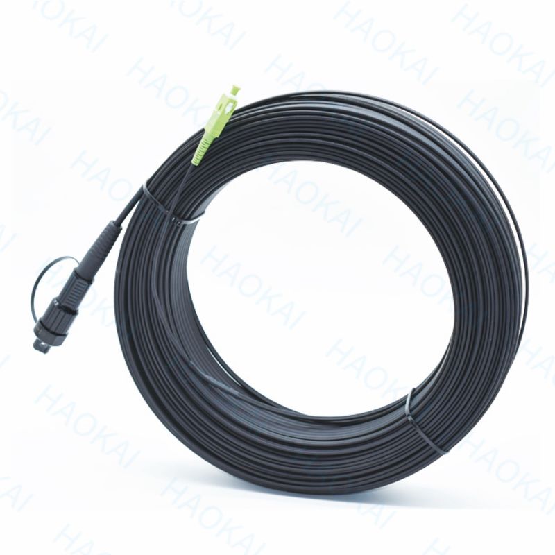 SC APC FTTA Cáp quang sợi 5.0mm G657A2 LSZH 5M dây dán màu đen