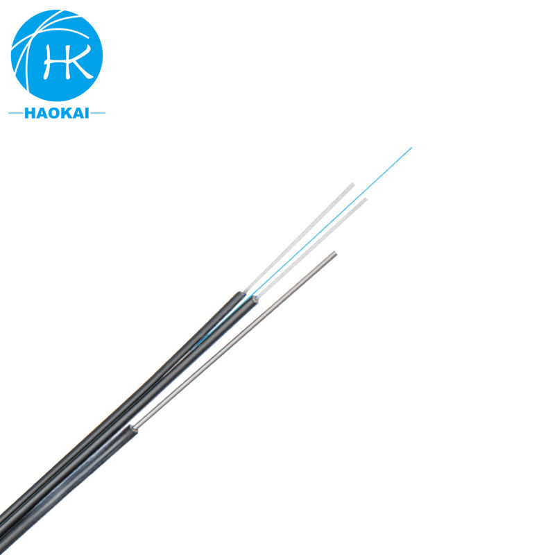 FTTH 8 hình tự hỗ trợ ngoài trời thả Cáp quang sợi đen với dây thép