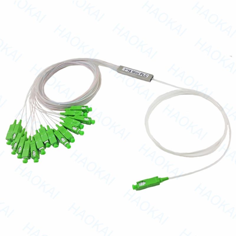 1x16 SC APC Fiber PLC Splitter Cáp ống thép nhỏ không có kết nối