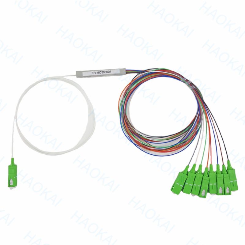 FTTH 1x4 1x8 Sợi PLC Splitter ống thép nhỏ với đầu nối SC APC