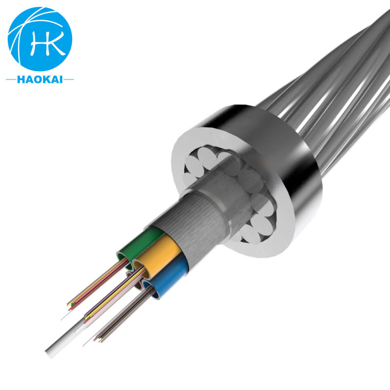 48core 144core OPGW Cáp sợi ngoài trời Cáp điện trên đầu ống thông qua