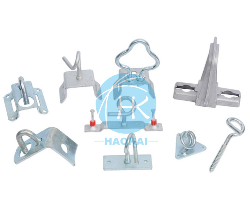 FTTH Heavy Duty Clamp Overhead Aerial Galvanized C hoặc S Type Wall Mounted Cable Hook